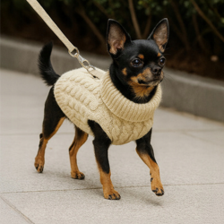 Beżowy sweterek dla psa Cozy Paw Beige | Łapka w stylu