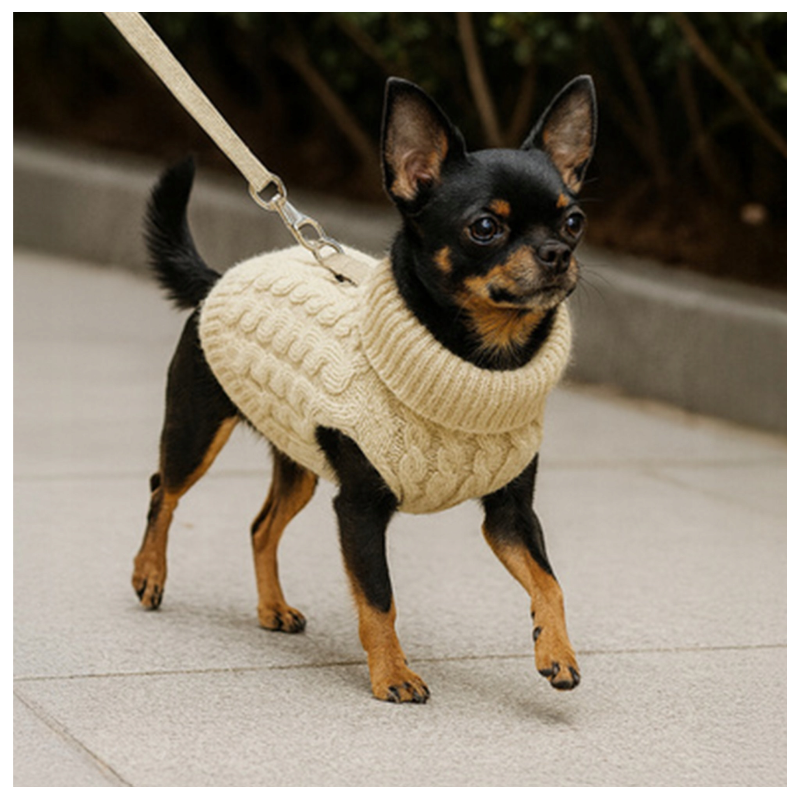 Beżowy sweterek dla psa Cozy Paw Beige | Łapka w stylu