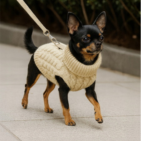 Beżowy sweterek dla psa Cozy Paw Beige | Łapka w stylu