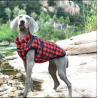 Czerwona kurtka w kratę dla psa Red Check Paw Coat | Łapka w stylu